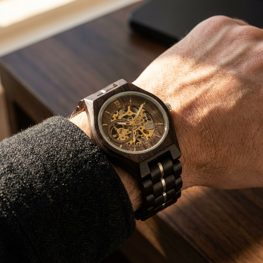 玄 — Gen | 機械式スケルトン木製腕時計 | RINGS WOOD WATCH